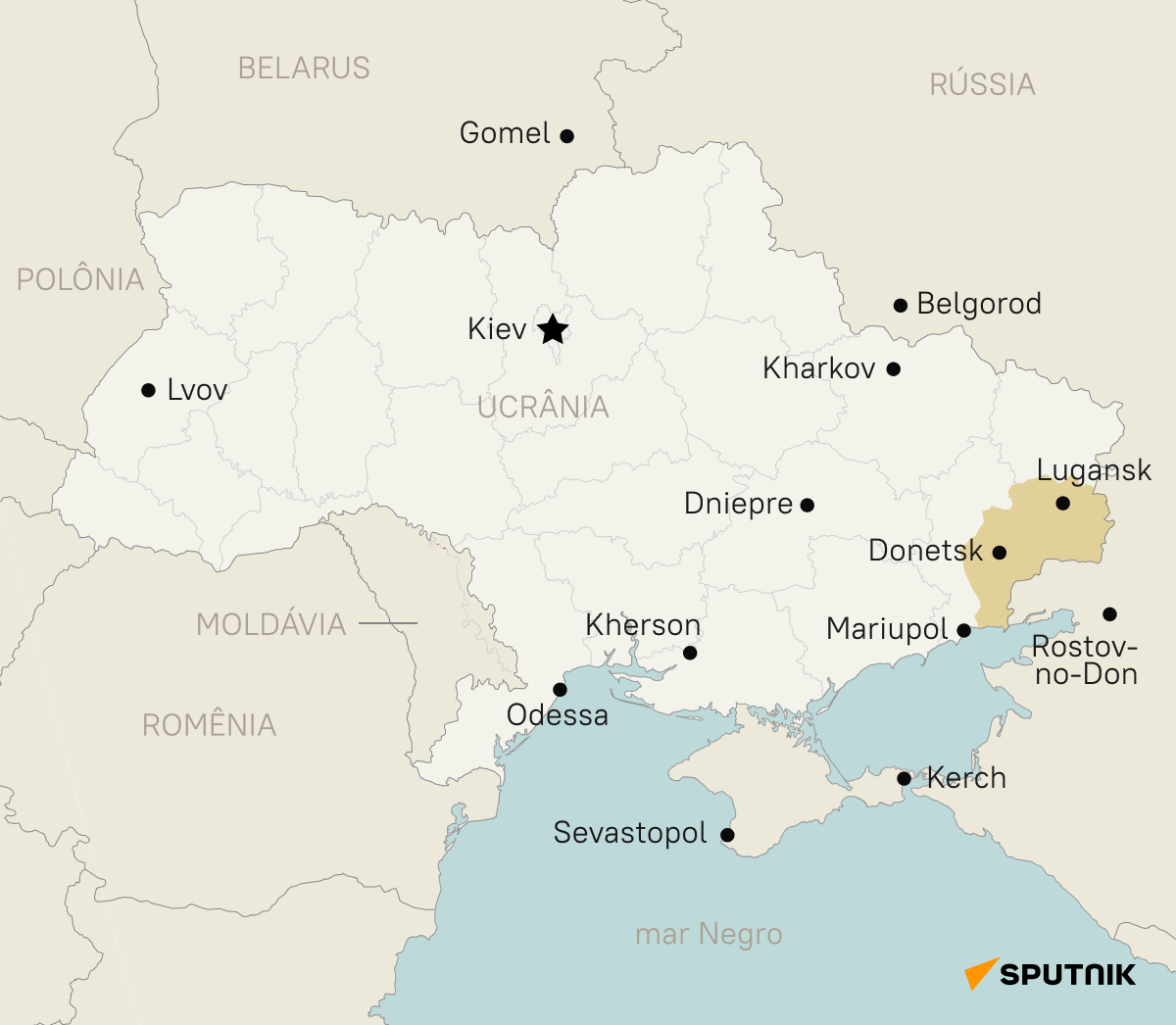 Operação da Rússia em Donbass: veja o mapa da Ucrânia e da região - Sputnik Brasil