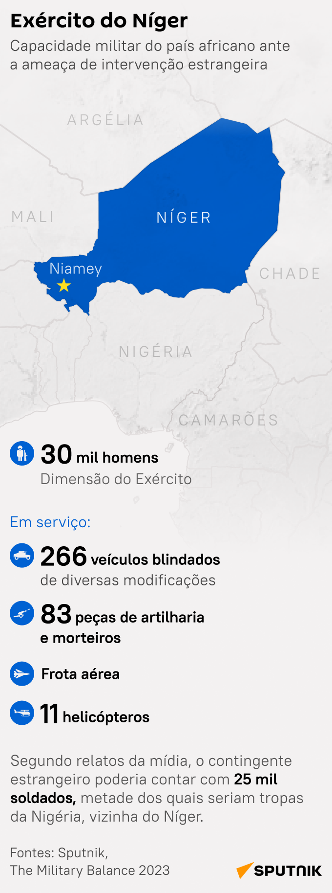 Confira a capacidade do Exército do Níger diante da ameaça de intervenção militar - Sputnik Brasil