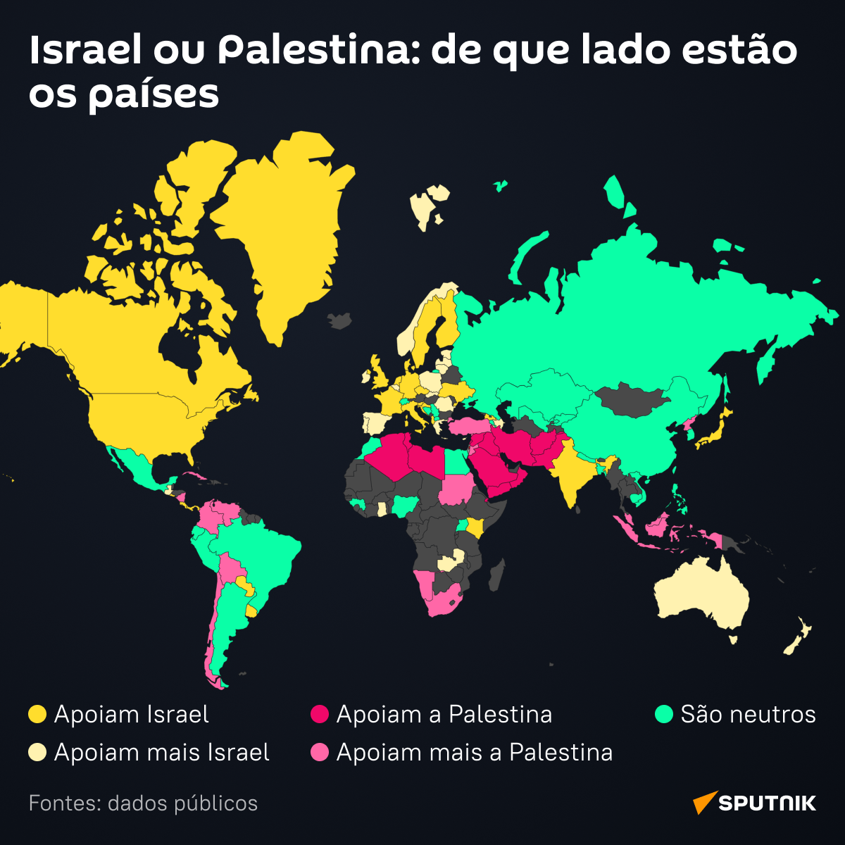Conflito no Oriente Médio: quais países apoiam Israel e quem defende a Palestina? - Sputnik Brasil