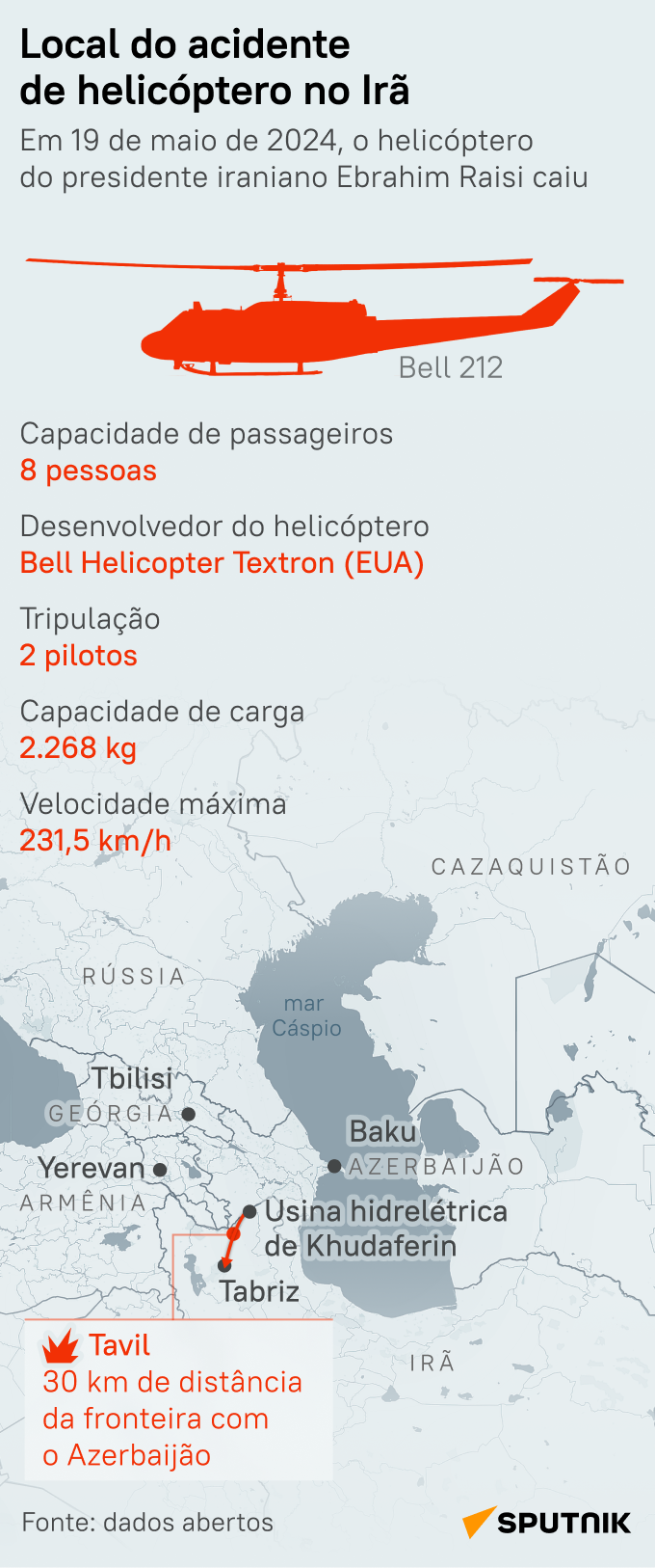 Confira o mapa do local onde caiu o helicóptero do presidente iraniano - Sputnik Brasil
