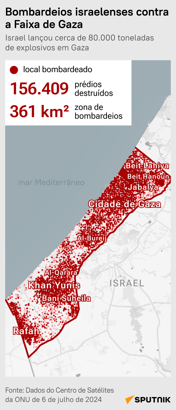 Como foi danificada a Faixa de Gaza durante agravamento da situação no Oriente Médio?  - Sputnik Brasil