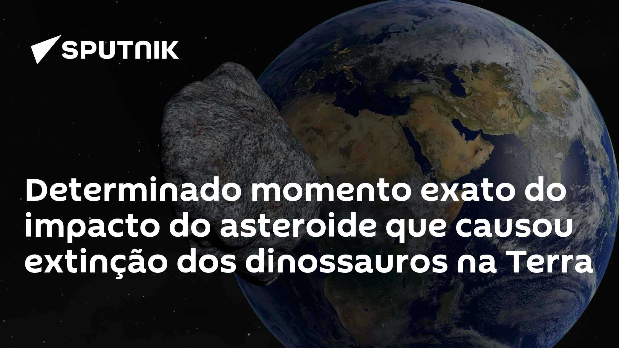 Determinado momento exato do impacto do asteroide que causou extinção ...
