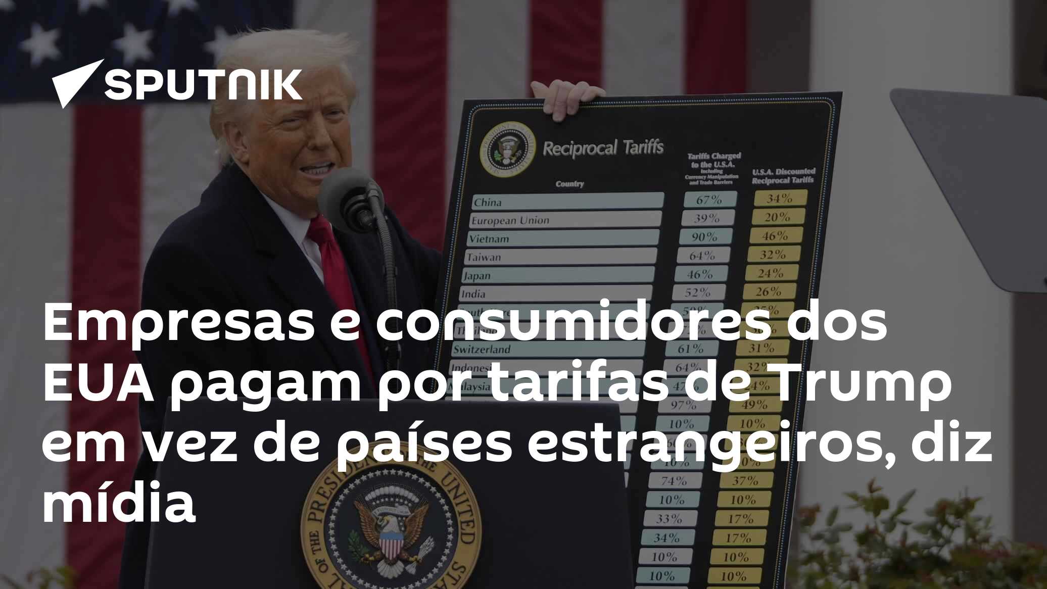 Empresas e consumidores dos EUA pagam por tarifas de Trump em vez de ...
