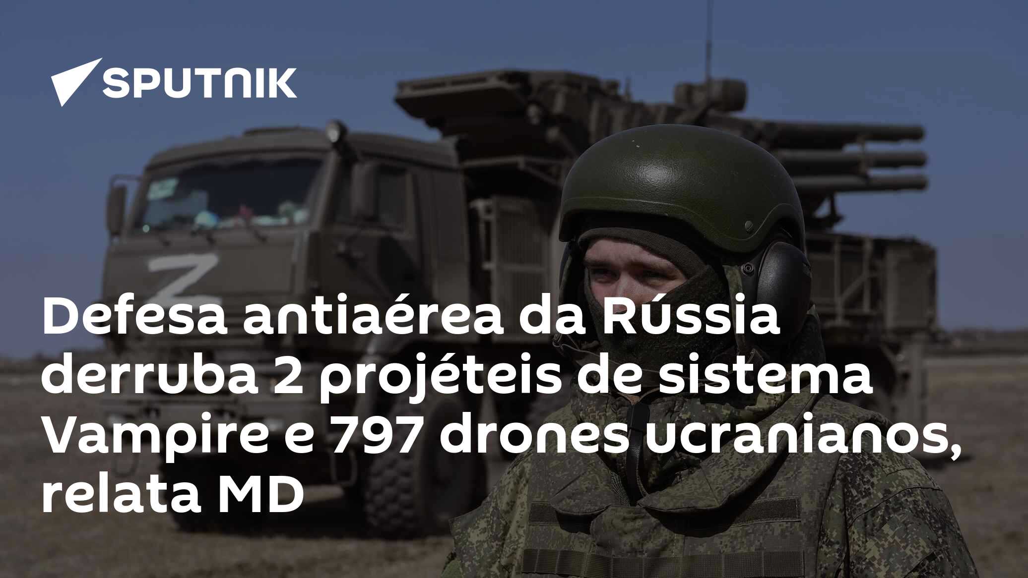 Defesa antiaérea da Rússia derruba 2 projéteis de sistema Vampire e 797 drones ucranianos, relata MD