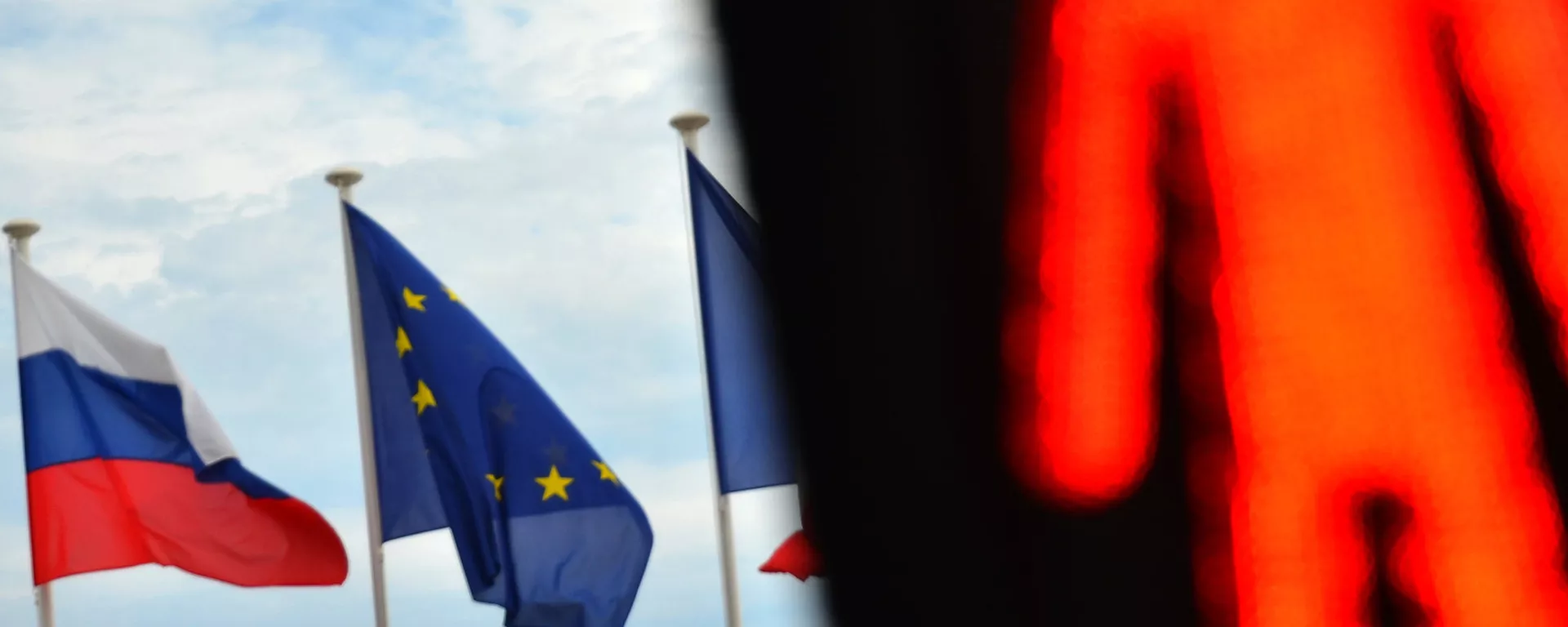 Bandeiras da Rússia e da União Europeia - Sputnik Brasil, 1920, 29.05.2026