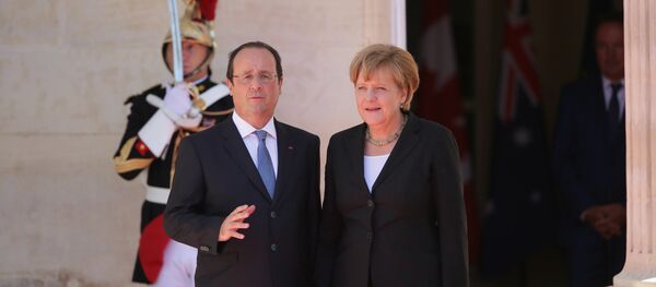 Merkel e Hollande - Sputnik Brasil