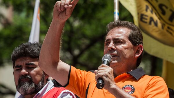 Paulinho da Força discursa para manifestantes em projeto da Força Sindical e Centrais Sindicais (foto de arquivo) - Sputnik Brasil