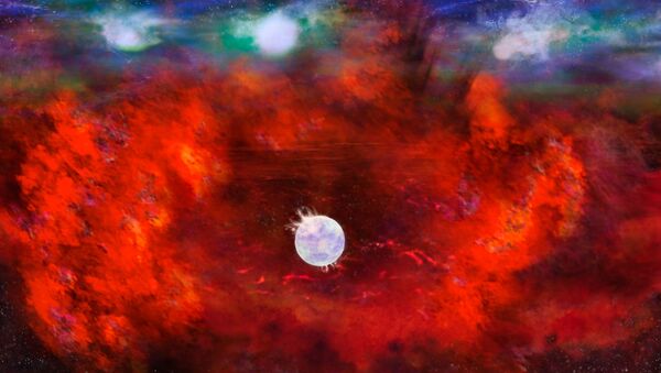 Representação artística da supernova SN1987A  - Sputnik Brasil