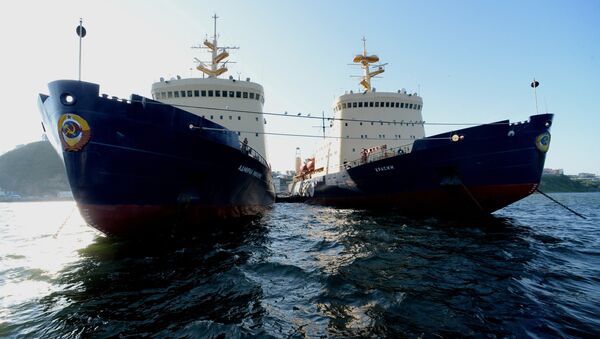 Quebra-gelos da empresa russa de transporte FESCO em Vladivostok, parte da Rota Marítima do Norte - Sputnik Brasil
