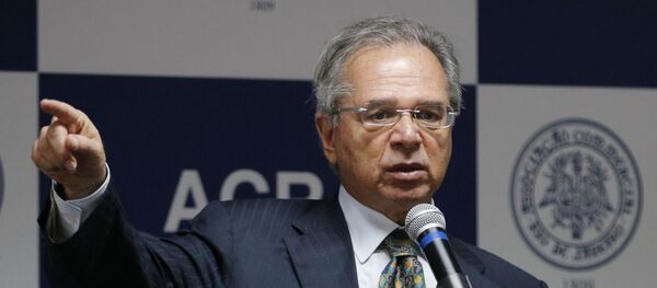 O ministro da Economia, Paulos Guedes, faz palestra durante encontro com empresários na Associação Comercial do Rio de Janeiro - Sputnik Brasil