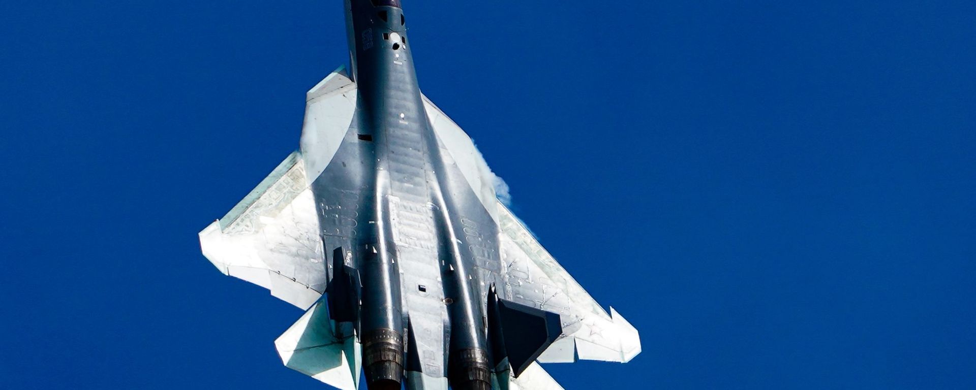Caça multifuncional Su-57 de quinta geração realiza um voo de demonstração - Sputnik Brasil, 1920, 15.08.2026