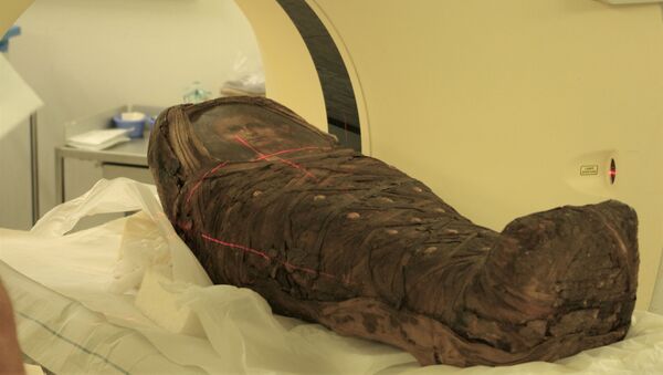 Tomografia de múmia egípcia - Sputnik Brasil