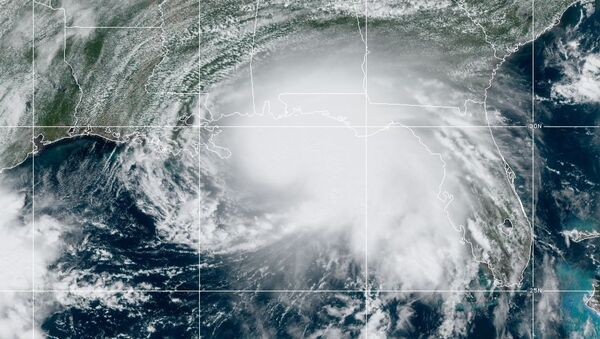 Imagem de satélite de furacão sobre o Golfo do México - Sputnik Brasil