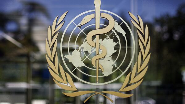 Logo da Organização Mundial da Saúde em sua sede em Genebra - Sputnik Brasil