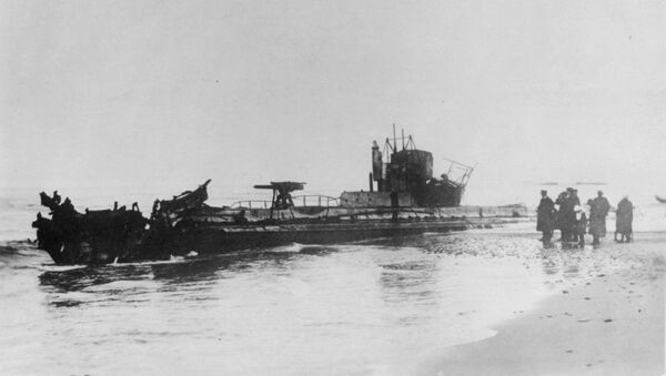 Submarino U-20 na costa dinamarquesa em 1916 - Sputnik Brasil