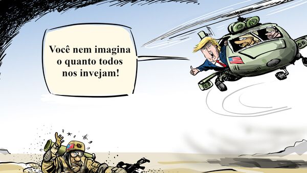 Trump paga pau para militares americanos - Sputnik Brasil