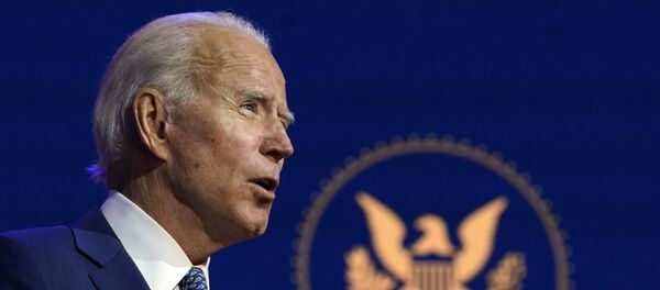 O candidato à presidência dos Estados Unidos, Joe Biden, durante discurso. - Sputnik Brasil