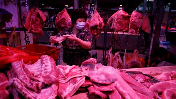 Carne sendo vendida na China - Sputnik Brasil