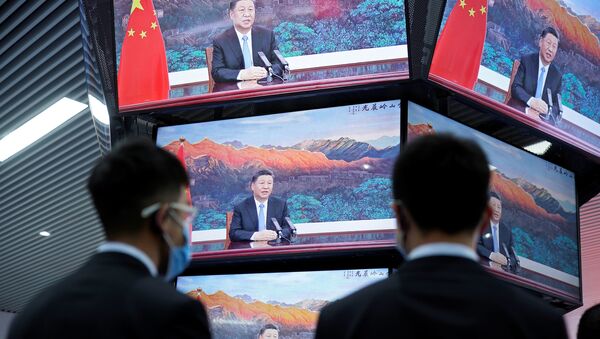 Xi Jinping, presidente da China, durante discurso - Sputnik Brasil
