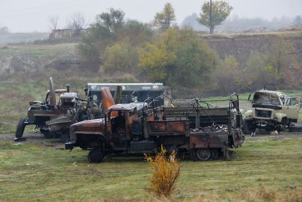 Material militar destruído no distrito de Fizuli, Azerbaijão. - Sputnik Brasil