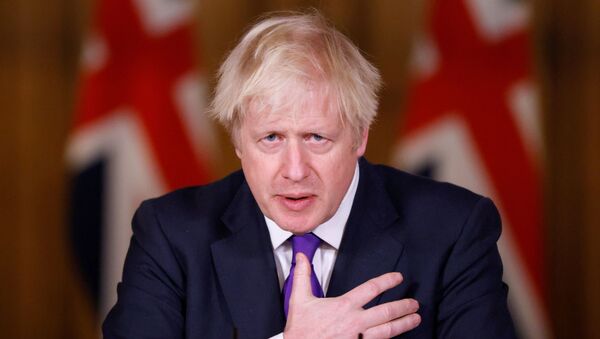 Primeiro-ministro do Reino Unido, Boris Johnson, em conferência de imprensa em Londres, Reino Unido, 2 de dezembro de 2020 - Sputnik Brasil