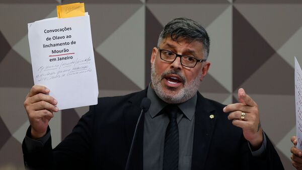 O deputado Alexandre Frota presta depoimento na CPMI das Fake News - Sputnik Brasil