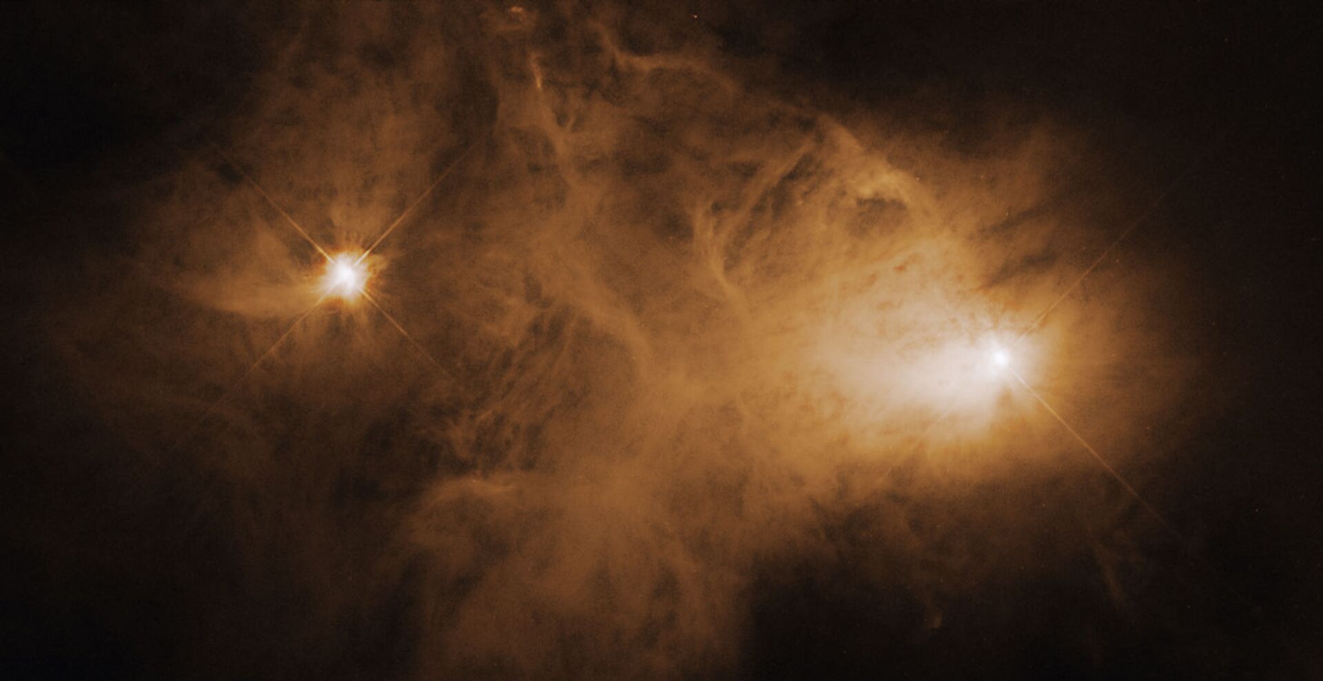 Nebulosa Caldwell 68 é uma nuvem interestelar de poeira e gases. A estrela que ilumina a nebulosa é conhecida como uma estrela T Tauri, um tipo de estrela jovem cujo brilho muda ao longo do tempo. Frequentemente tais estrelas têm discos circunstelares, os quais circundam algumas estrelas jovens e que poderiam se desenvolver em sistemas solares muito parecidos com nosso - Sputnik Brasil, 1920, 09.11.2021