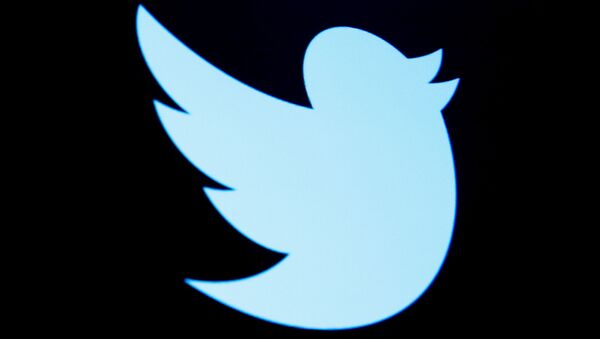 FILE PHOTO: The Twitter logo is displayed on a screen on the floor of the New York Stock Exchange (NYSE) in New York City, U.S., September 28, 2016. - Sputnik Brasil