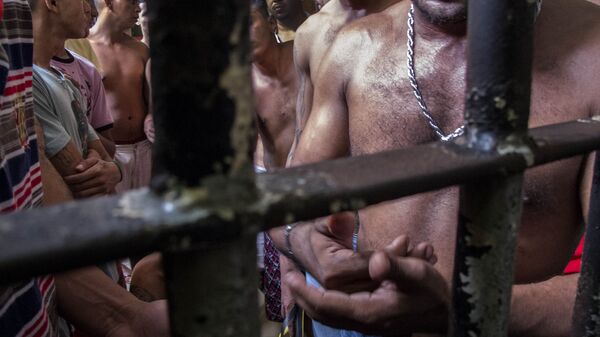 Grupo de detentos em cela de presídio do Complexo Penitenciário de Pedrinhas, em São Luís (MA) - Sputnik Brasil