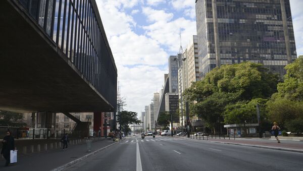 Avenida Paulista com pouco movimento, São Paulo, Brasil - Sputnik Brasil