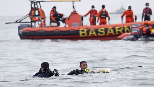Operações de busca e salvamento no local da queda do Boeing 737-500 no mar de Java
 - Sputnik Brasil
