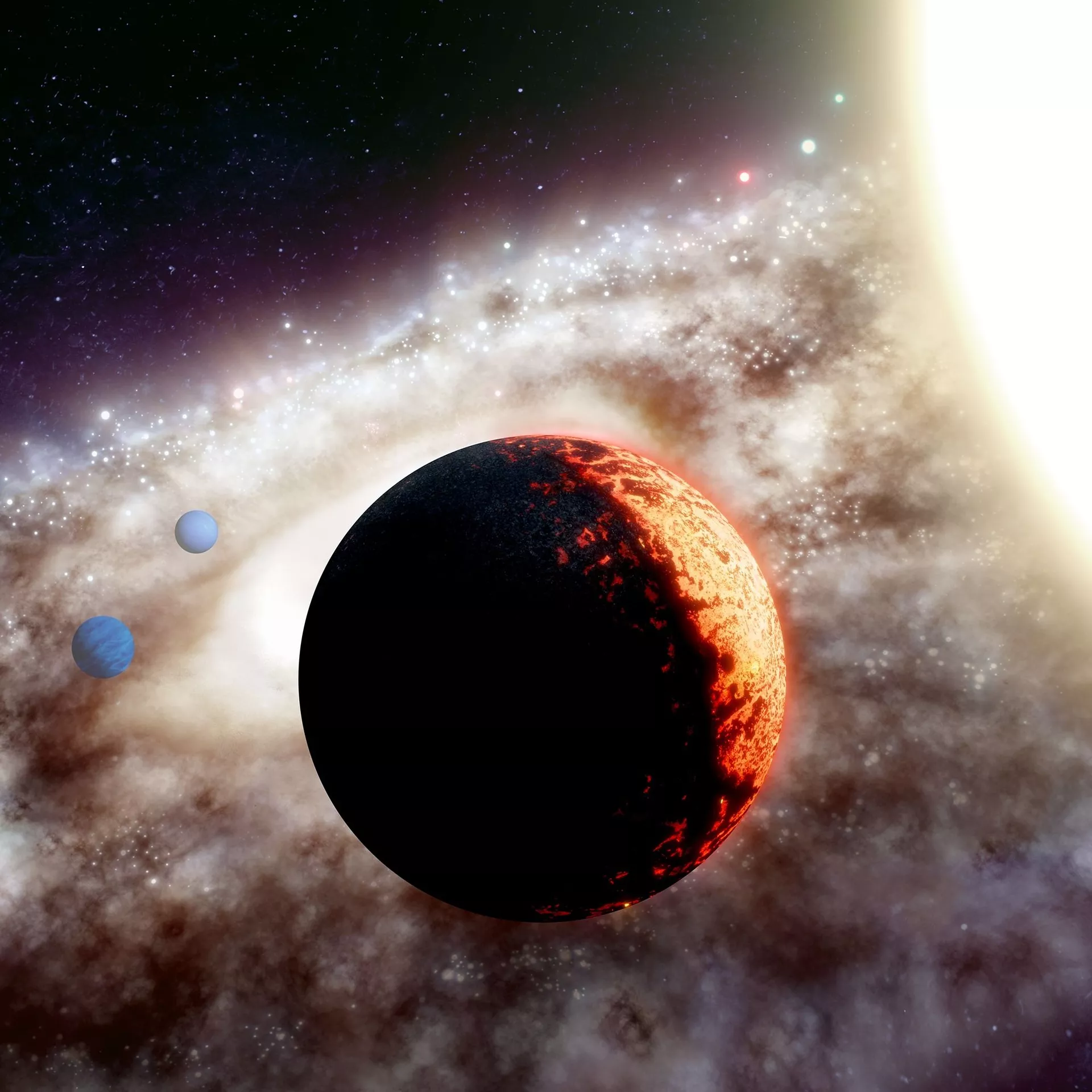 Representação artística do que seria o sistema planetário TOI-561 - Sputnik Brasil, 1920, 15.12.2025