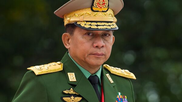O comandante em chefe das Forças Armadas de Mianmar, general-sênior Min Aung Hlaing - Sputnik Brasil