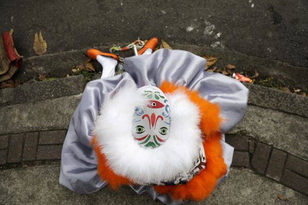 Participante do Carnaval no Brasil durante celebrações tradicionais, apesar de elas terem sido canceladas devido à pandemia do coronavírus, 14 de fevereiro de 2021 - Sputnik Brasil