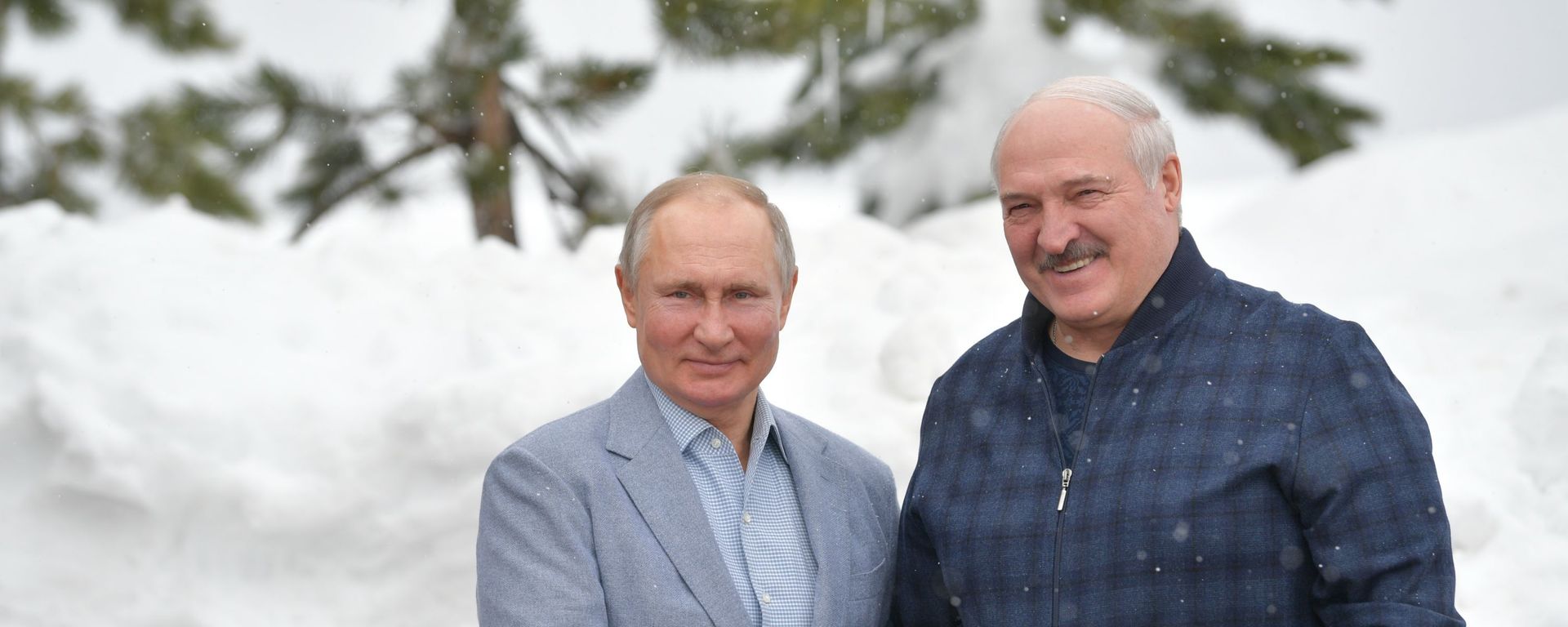 Presidente russo Vladimir Putin cumprimenta seu homólogo bielorrusso Aleksandr Lukashenko durante encontro em Sochi, Rússia - Sputnik Brasil, 1920, 29.08.2026