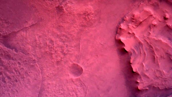 Superfície de Marte vista diretamente abaixo do rover Perseverance da NASA, 22 de fevereiro de 2021 - Sputnik Brasil