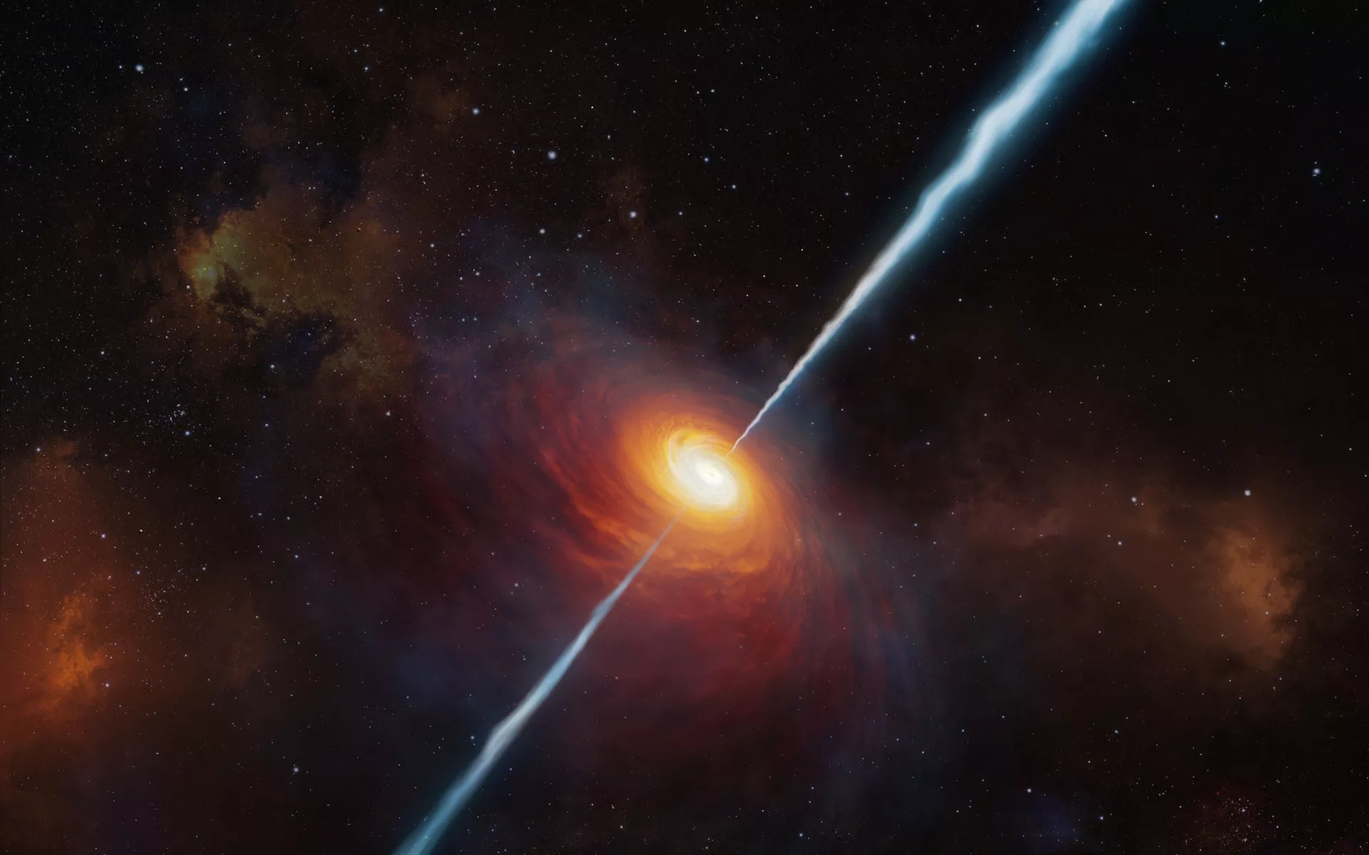 Descoberto quasar cuja luz levou 13 bilhões de anos para chegar até nós (FOTO) Descoberto quasar cuja luz levou 13 bilhões de anos para chegar até nós (FOTO) - Sputnik Brasil, 1920, 09.03.2021