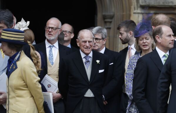 Príncipe Philip após o casamento de Gabriella Windsor e Thomas Kingston na Capela de São Jorge, Reino Unido, 18 de maio de 2019 - Sputnik Brasil