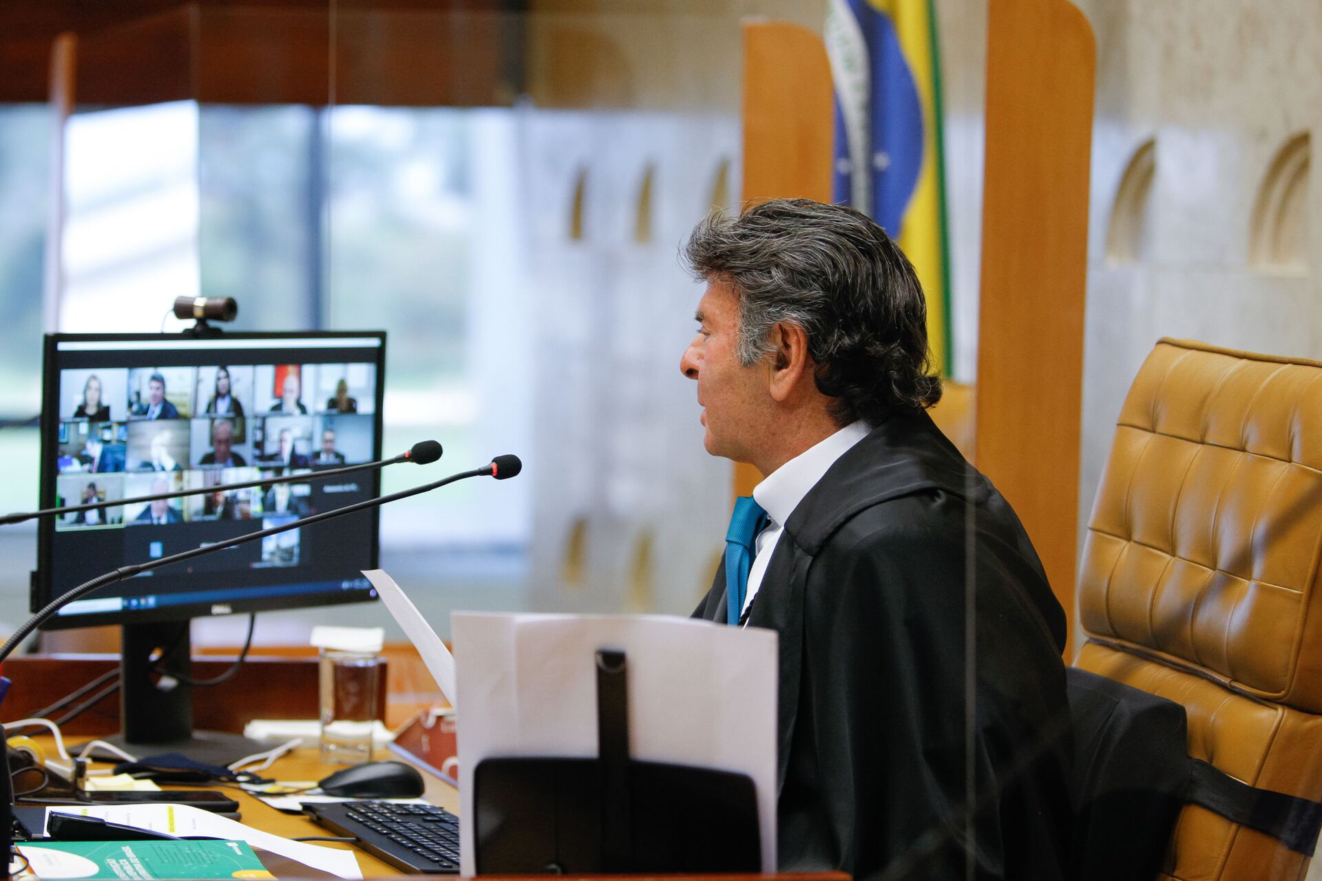 O ministro Luiz Fux durante sessão do plenário virtual do Supremo Tribunal Federal. - Sputnik Brasil, 1920, 09.11.2021