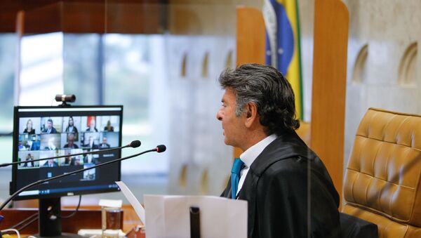 O ministro Luiz Fux durante sessão do plenário virtual do Supremo Tribunal Federal. - Sputnik Brasil