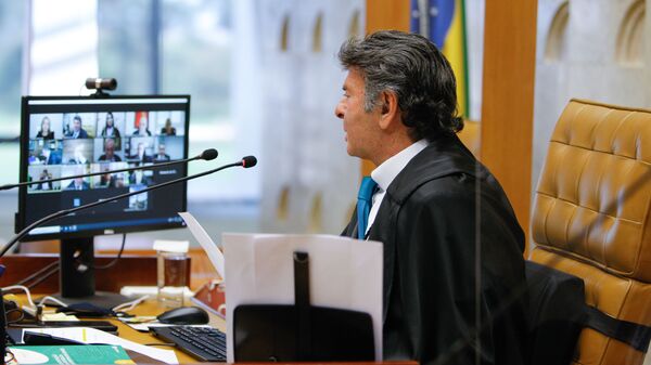 O ministro Luiz Fux durante sessão do plenário virtual do Supremo Tribunal Federal. - Sputnik Brasil