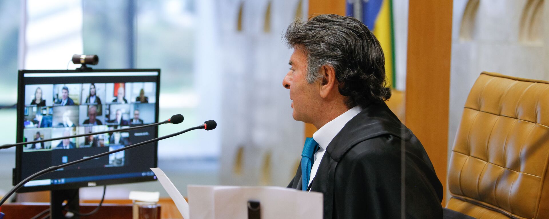 O ministro Luiz Fux durante sessão do plenário virtual do Supremo Tribunal Federal. - Sputnik Brasil, 1920, 30.09.2025
