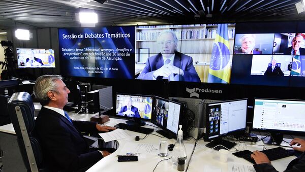 O ministro da Economia, Paulo Guedes, participa de sessão no Senado Federal sobre os 30 anos do Mercosul. - Sputnik Brasil