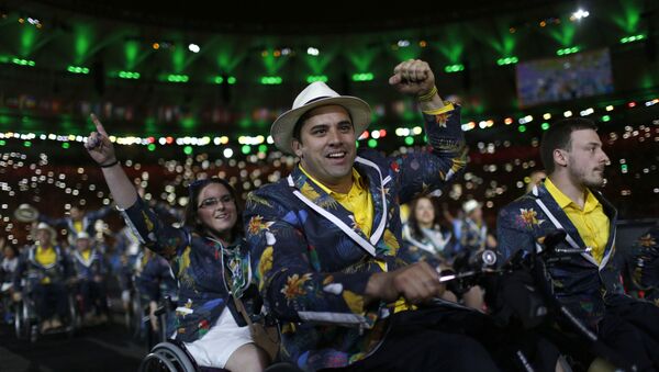 Delegação brasileira durante cerimônia de abertura dos Jogos Paralímpicos no Rio de Janeiro, em 2016. - Sputnik Brasil