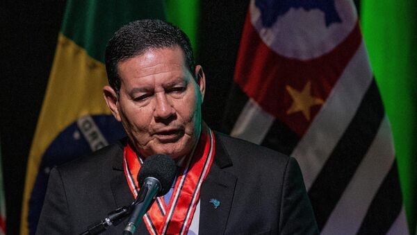O vice-presidente da República, Hamilton Mourão, durante evento em São Paulo. - Sputnik Brasil