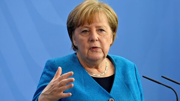 Angela Merkel, chanceler da Alemanha, fala durante coletiva de imprensa em Berlim, Alemanha, 8 de maio de 2021 - Sputnik Brasil