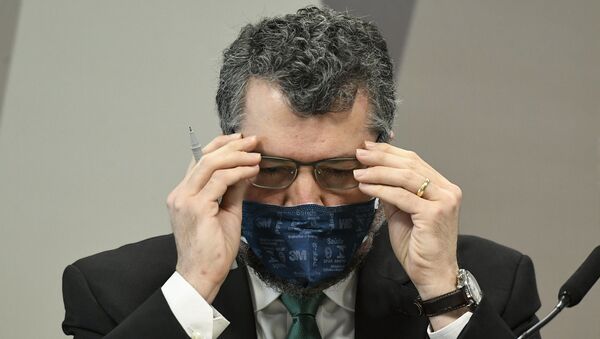 O ex-ministro das Relações Exteriores, Ernesto Araújo, em depoimento na CPI da Covid, no dia 18 de maio de 2021 - Sputnik Brasil