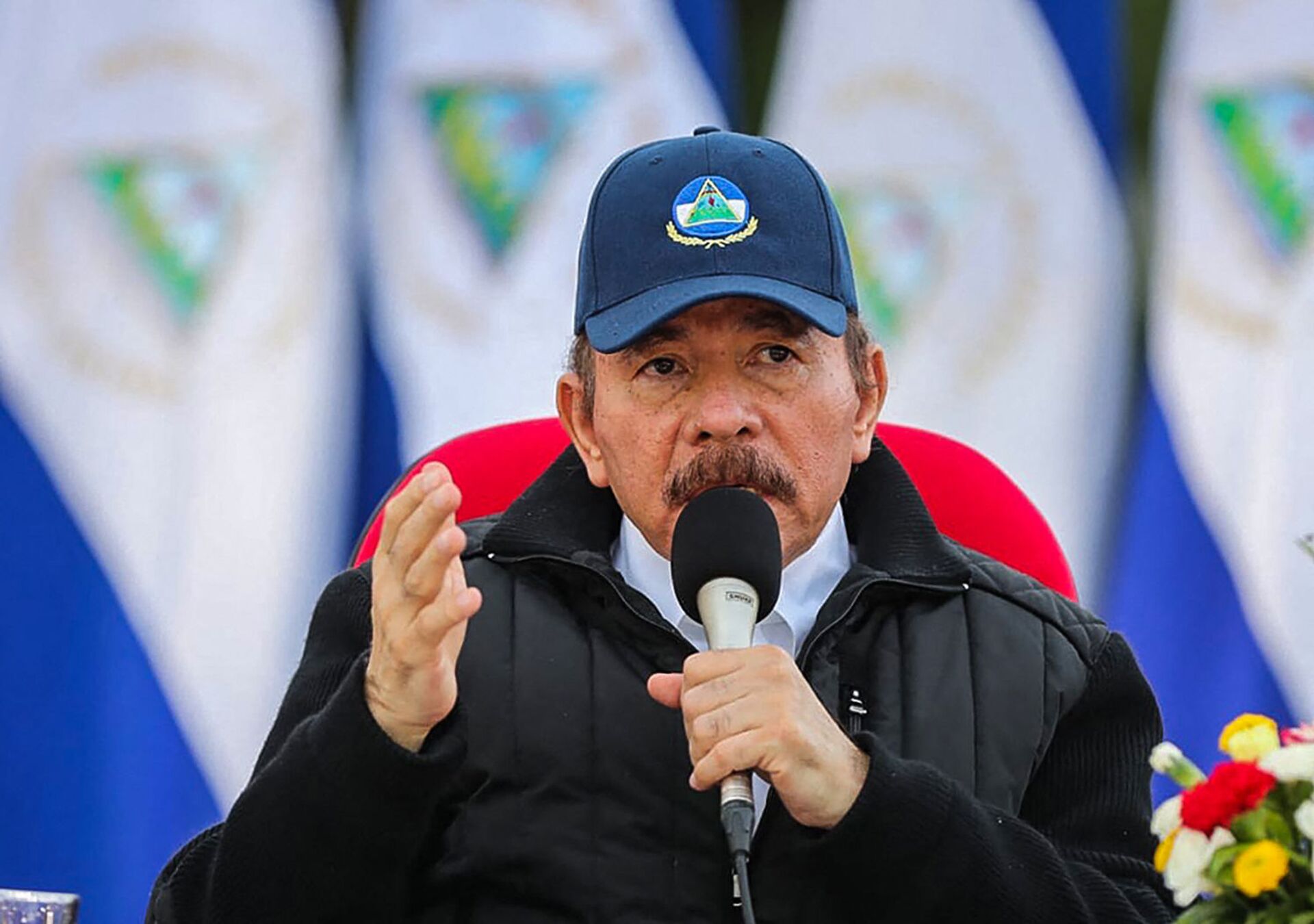 Presidente da Nicarágua, Daniel Ortega, durante o 41º aniversário da Revolução Sandinista em Manágua, Nicarágua. Foto de arquivo - Sputnik Brasil, 1920, 25.11.2021