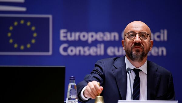 O presidente do Conselho Europeu, Charles Michel, anuncia o início da reunião durante uma cúpula da UE em Bruxelas, Bélgica, em 24 de junho de 2021 - Sputnik Brasil
