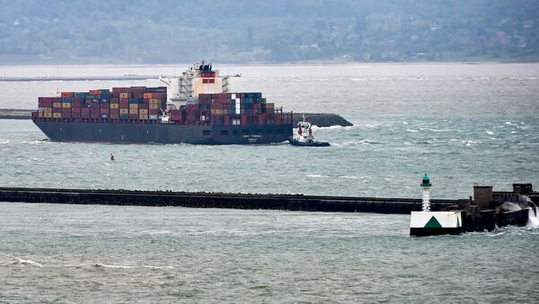 Liberia CSAV Tyndall ship enters Le Havre harbour, northern France, on May 9, 2019. - Sputnik Brasil